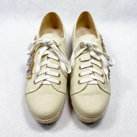 Venus Tan Canvas Gemstone Espadrille Sneakers 10 - Picture 9 of 13